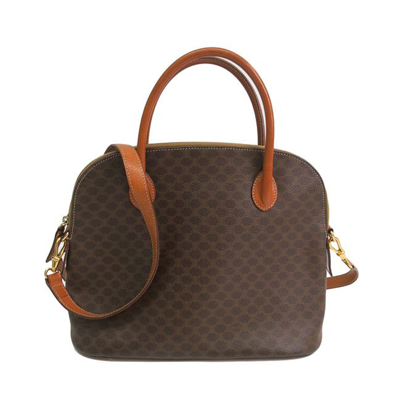 Pre Owned Celine Brown Vintage Monogram Macadam Boston 