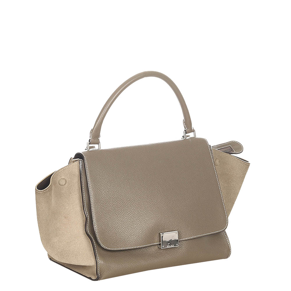 

Celine Beige Leather and Suede Trapeze Medium Bag