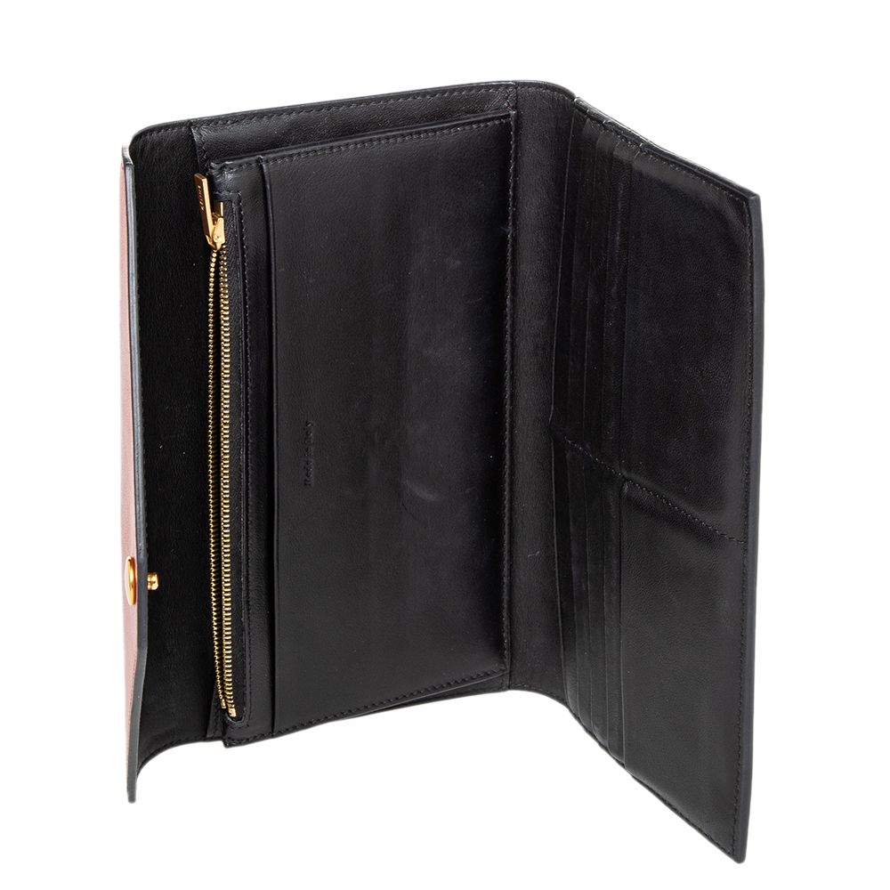 

Celine Tri Color Leather Envelope Clutch, Black