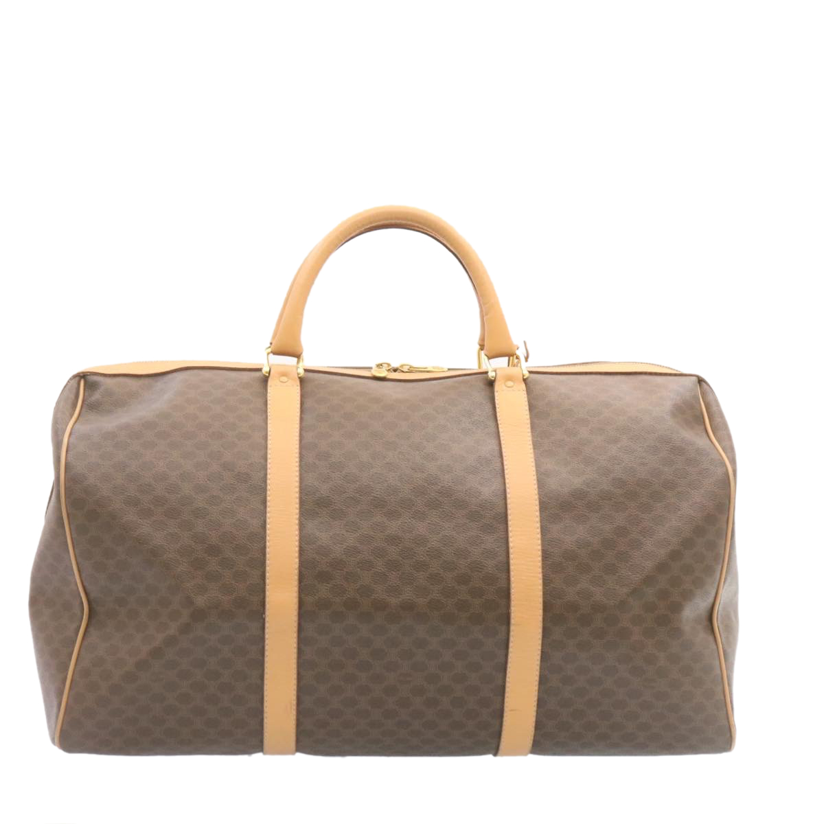 

Celine Brown Coated Canvas Macadam Triomphe Boston Bag