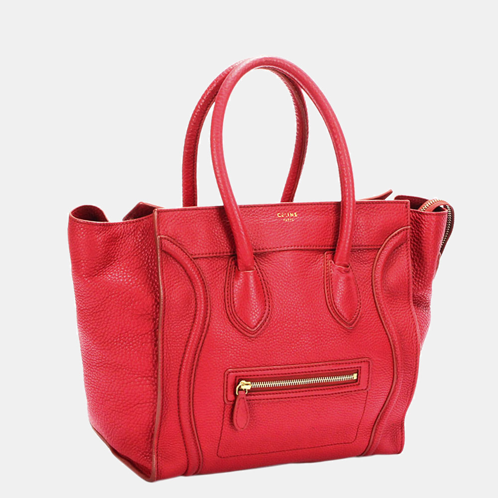 

Celine Red Leather Luggage Mini Satchel Bag