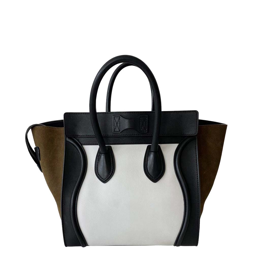 

Celine Tricolor Leather Mini Luggage Tote Bag, Multicolor