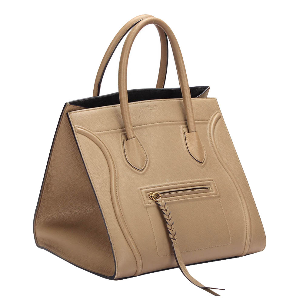 

Celine Beige Leather Phantom Luggage Tote Bag