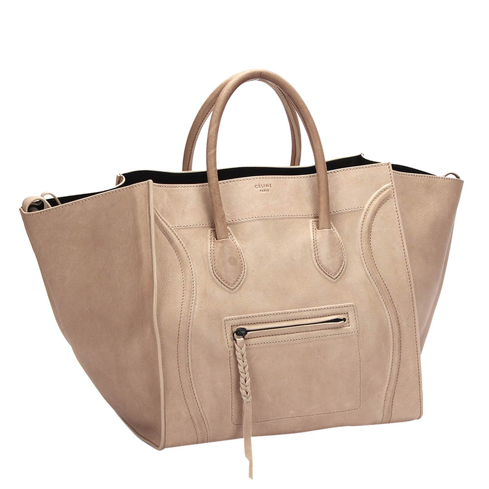 

Celine Beige Leather Mini Luggage Satchel Bag