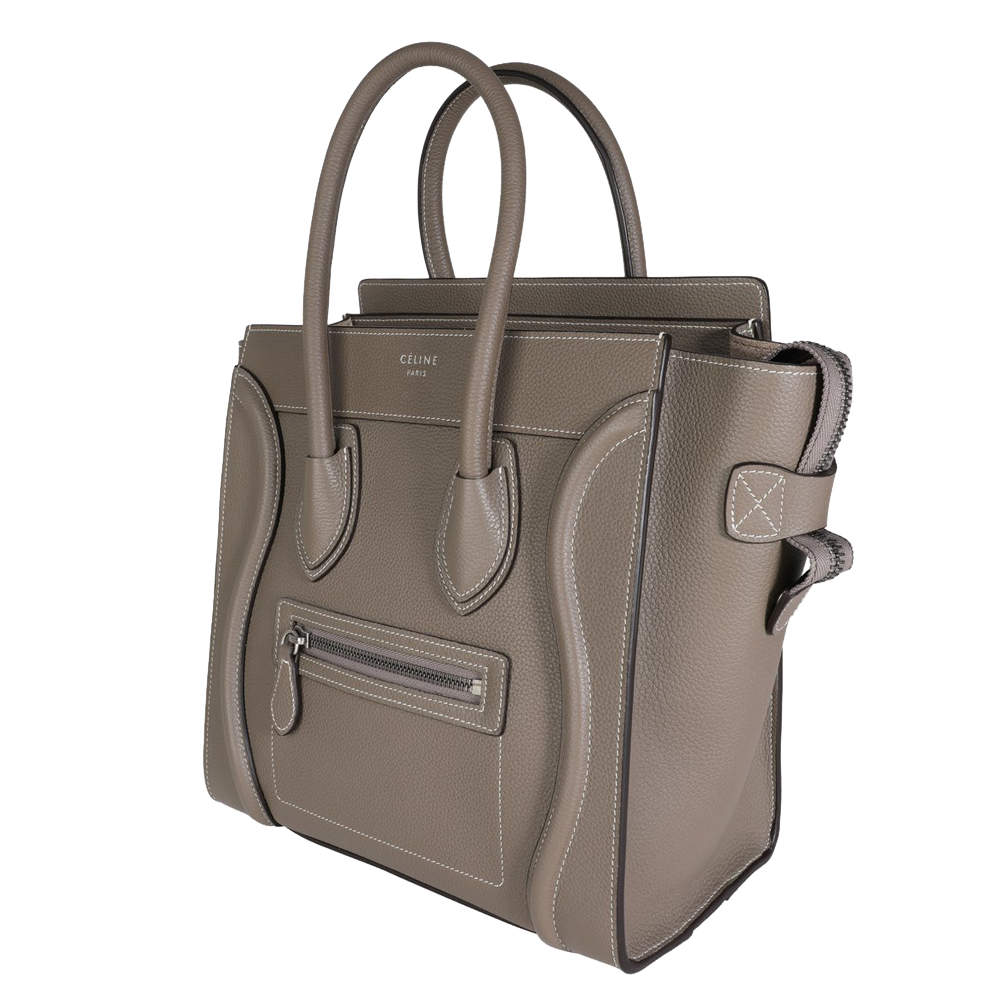 

Celine Brown Leather Micro Luggage Tote Bag