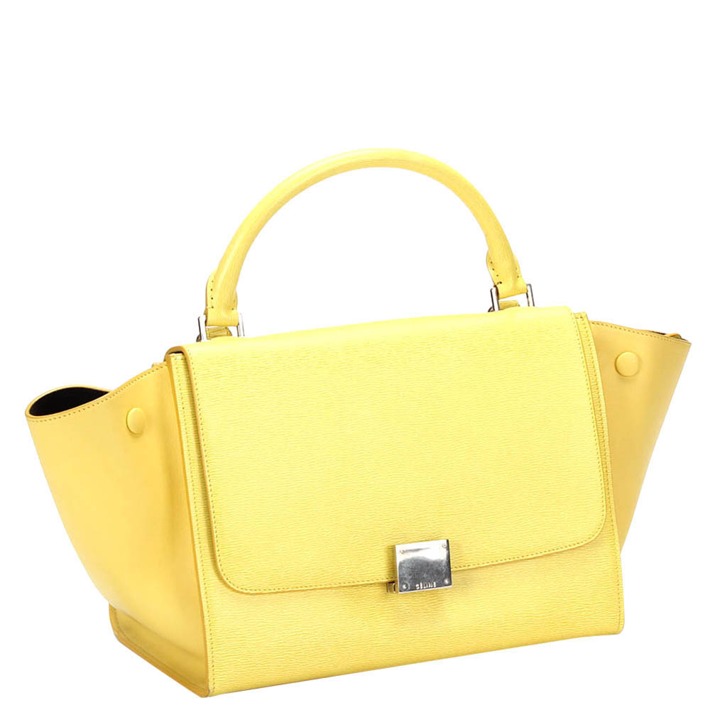 

Celine Yellow Leather and Suede Trapeze Bag