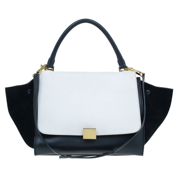 Celine Two Tone Leather Trapeze Bag