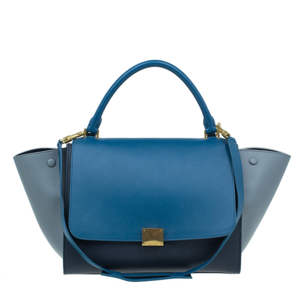 Pre Owned Celine Tricolor Calfskin Medium Trapeze Bag