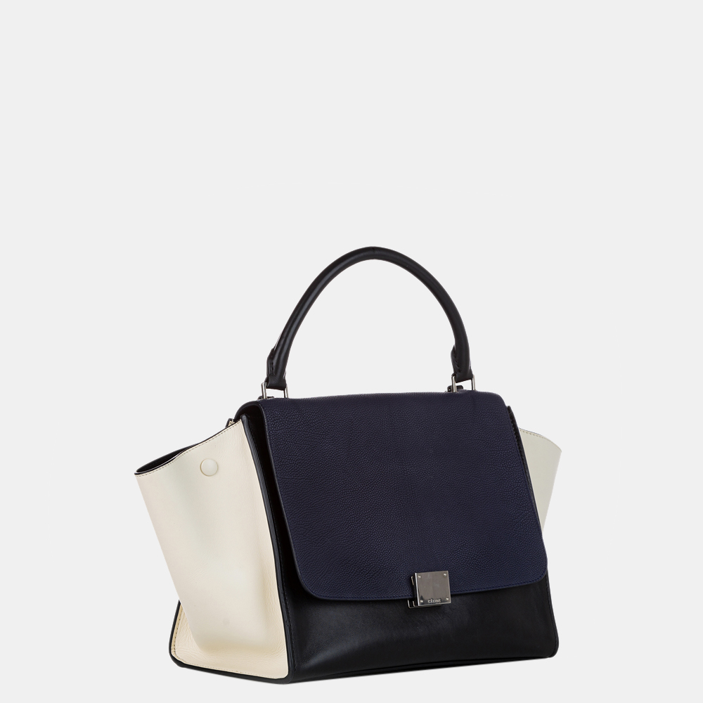 

Celine Blue Trapeze Tricolor Leather Satchel