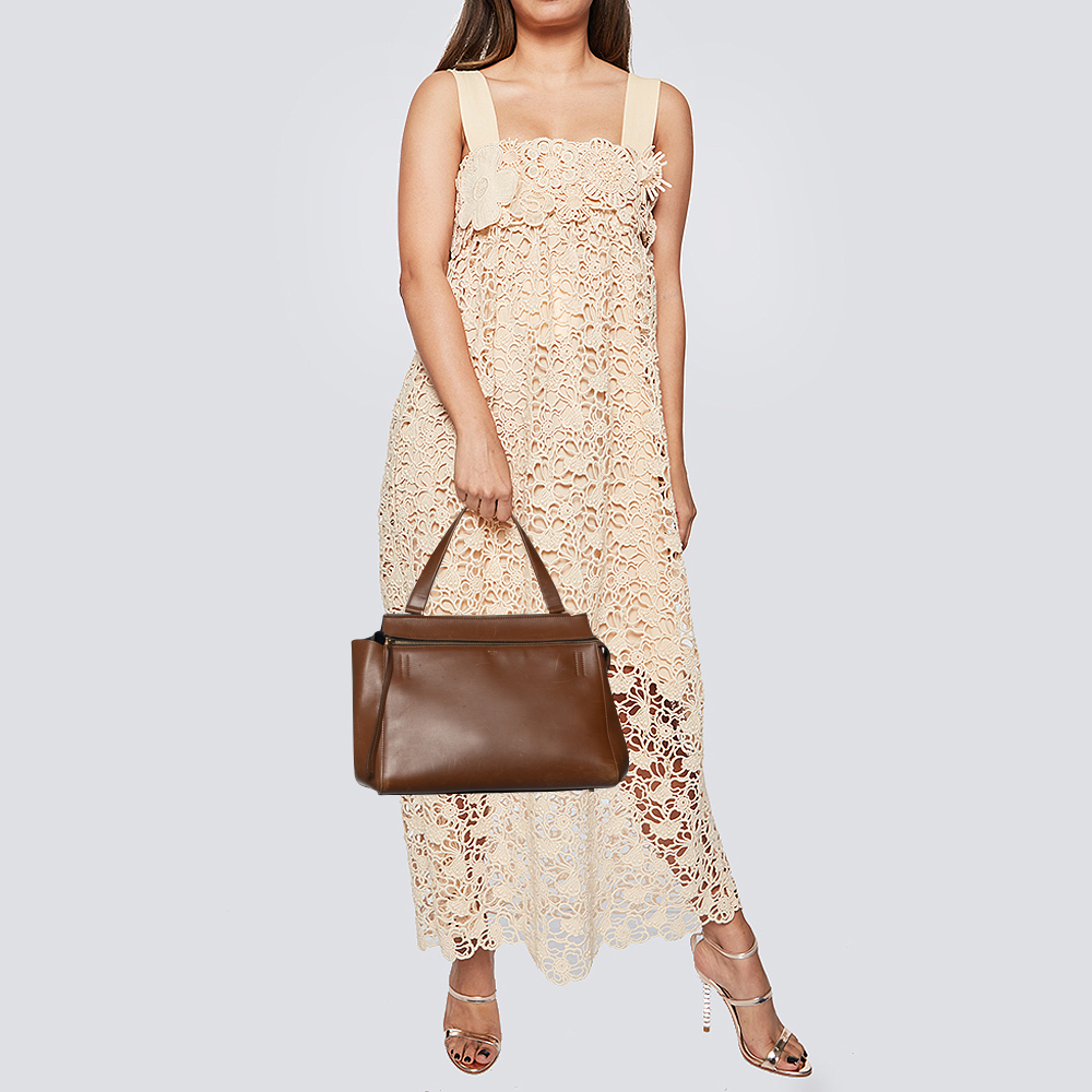 

Celine Brown Leather Medium Edge Top Handle Bag