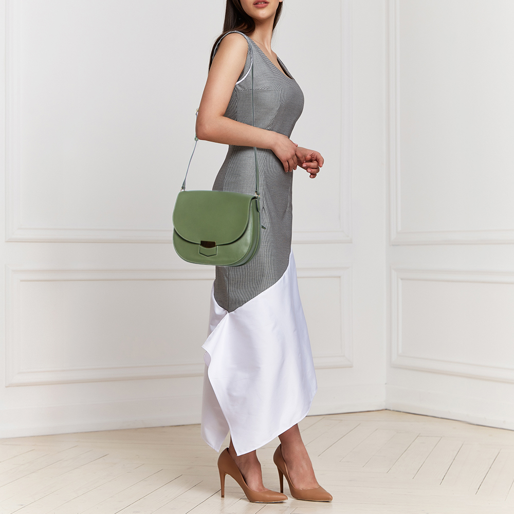 

Celine Green Leather Medium Trotteur Shoulder Bag