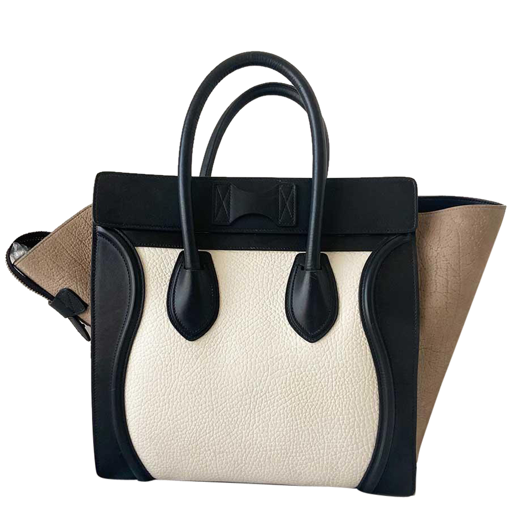 

Celine Tricolor Leather Mini Luggage Tote Bag, Multicolor