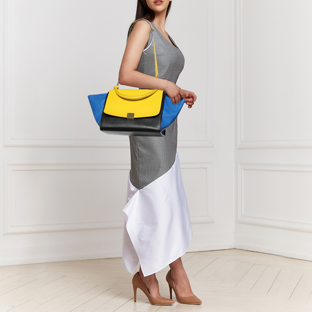 

Celine Multicolor Leather Medium Trapeze Top Handle Bag