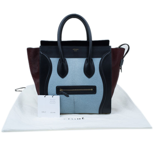 Celine Pony Hair Mini Tri-Color Luggage Tote Bag