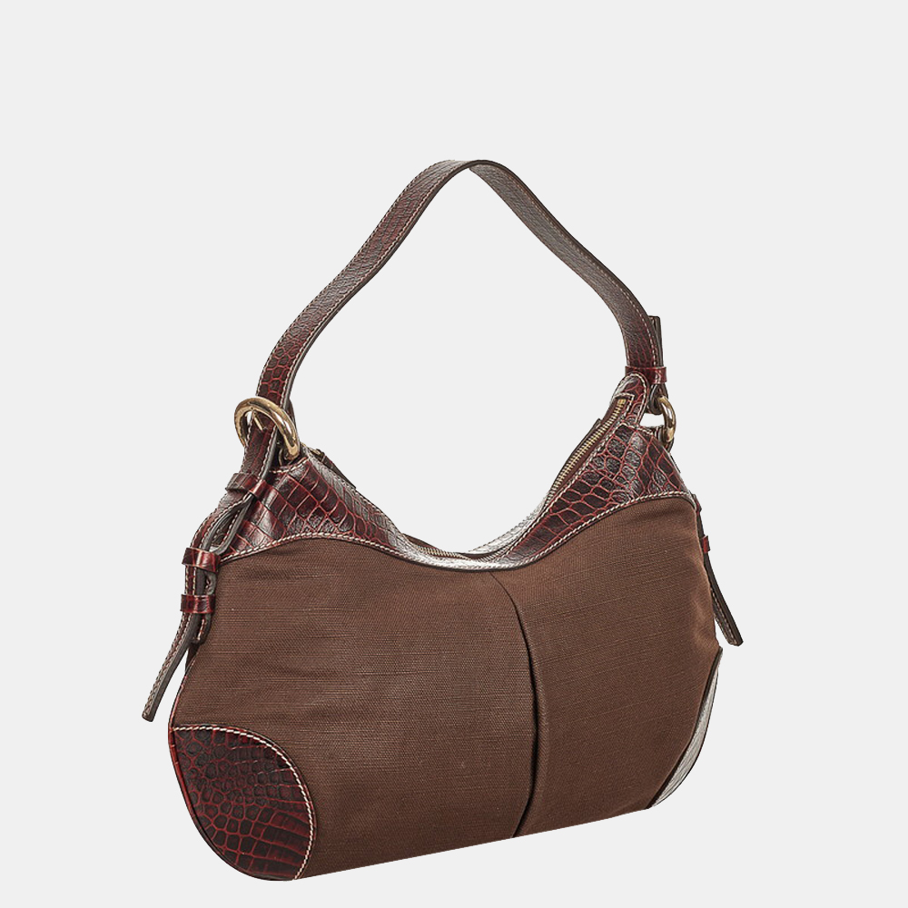 

Celine Brown Canvas Macadam Shoulder Bag