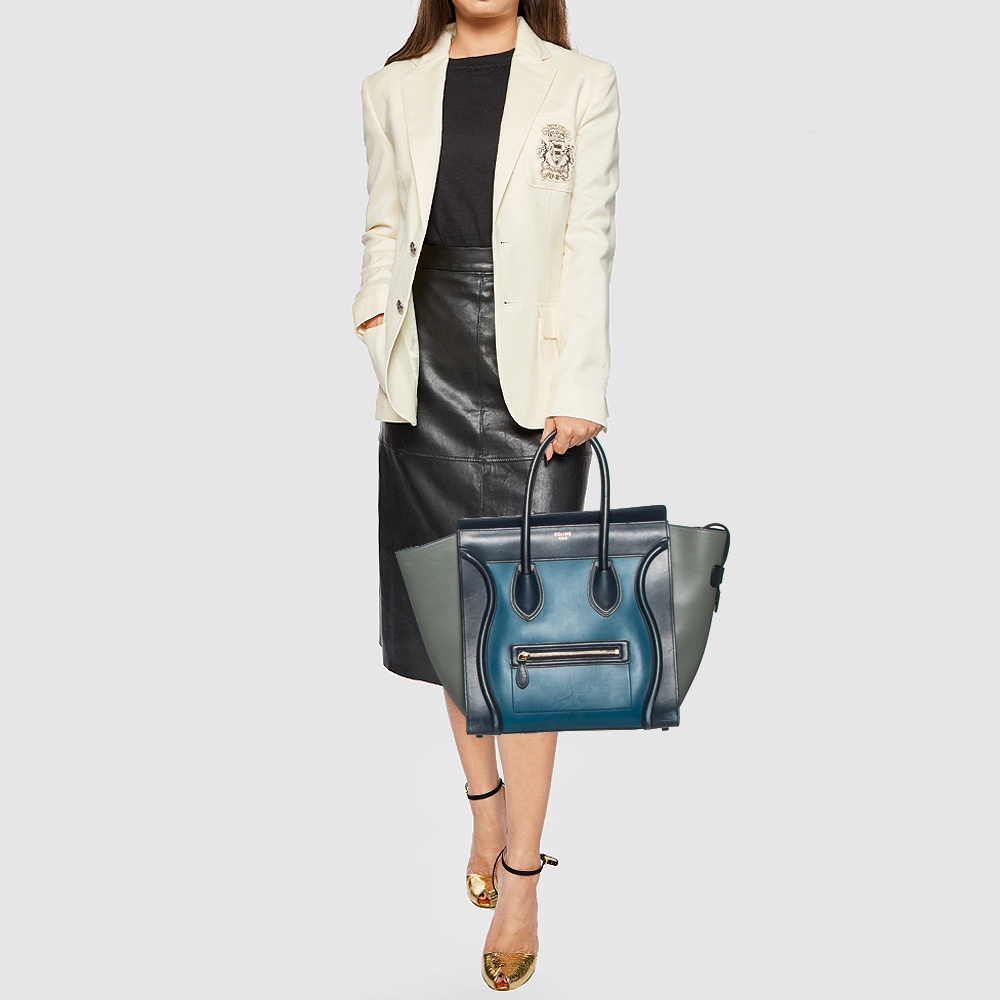 

Celine Multicolor Leather Mini Luggage Tote