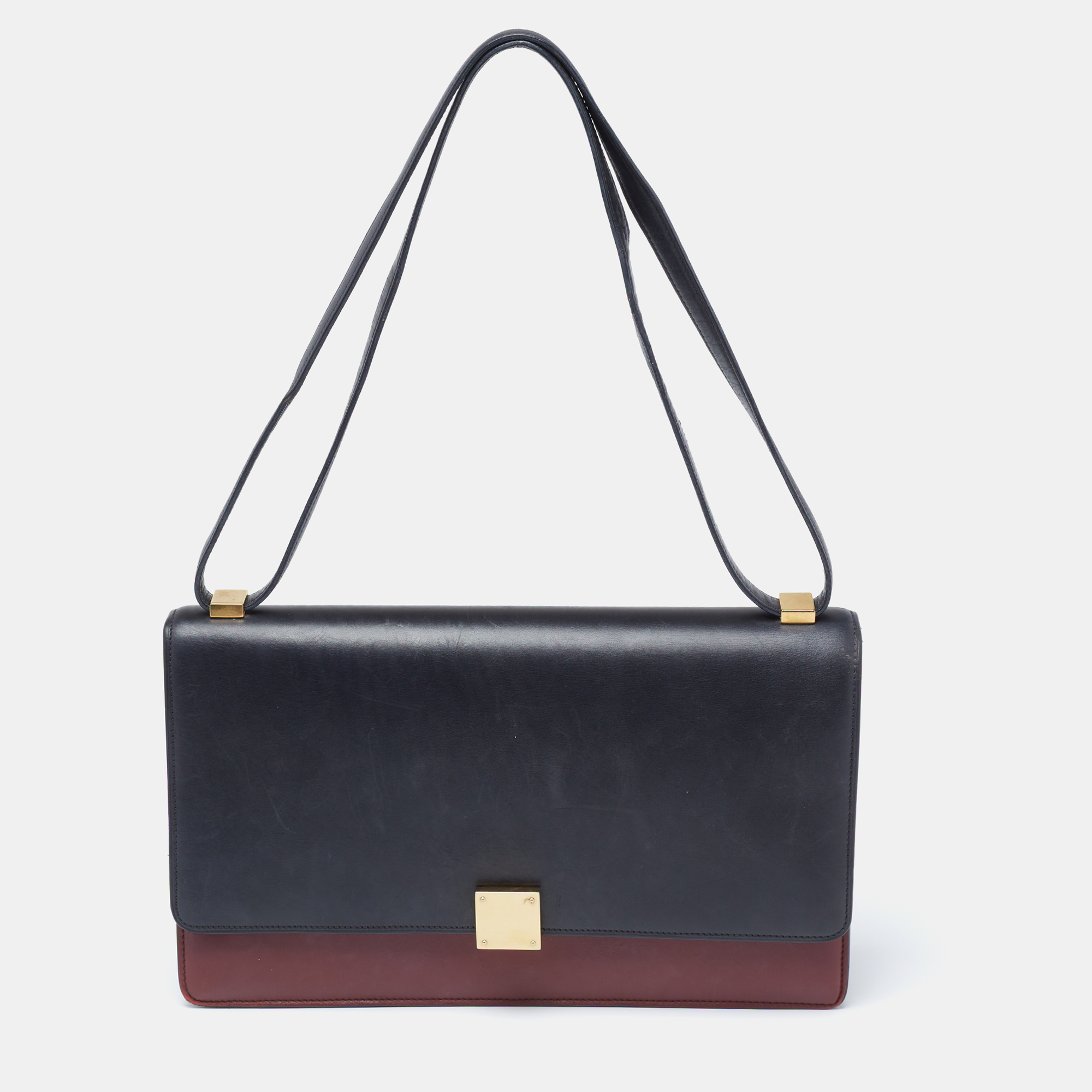 Pre-owned Celine Black/red Leather Medium Case Bag