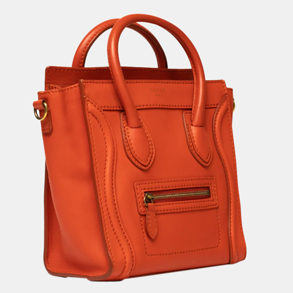 

Celine Orange Leather Nano Luggage Shoulder bag