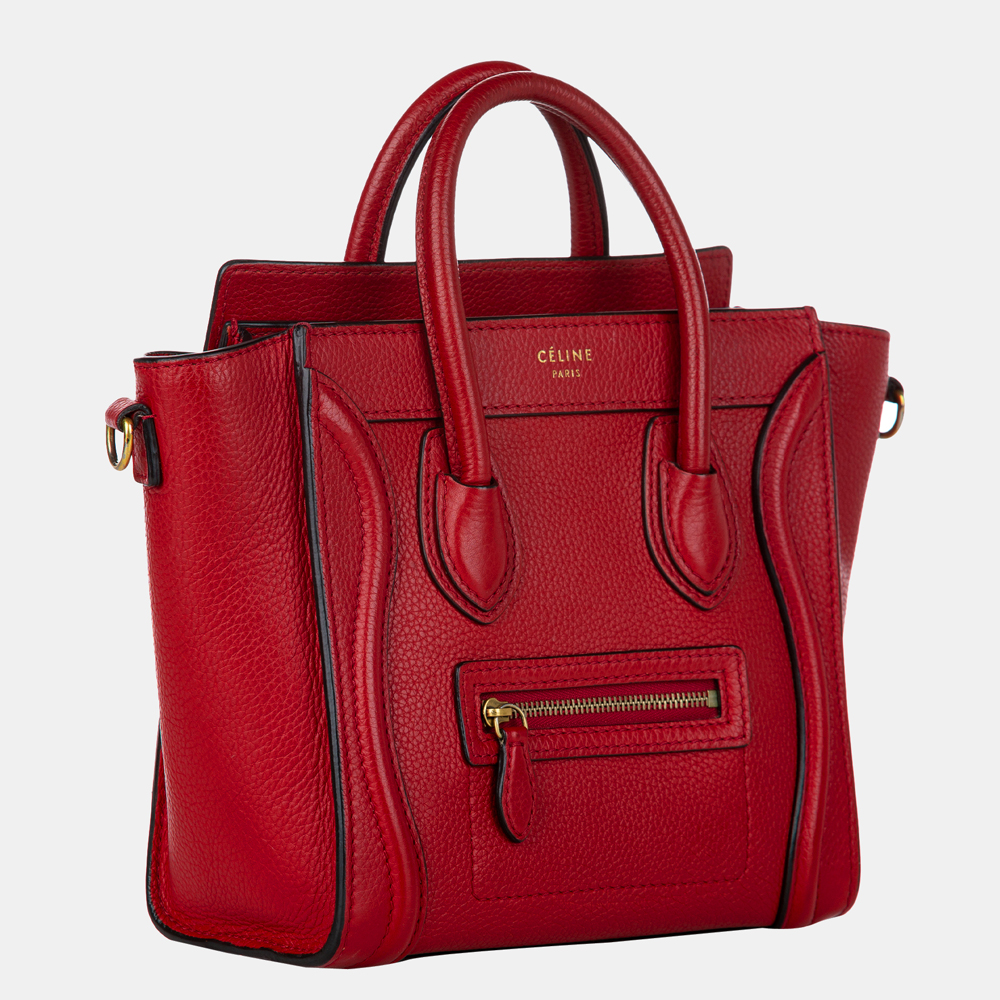 

Celine Red Nano Luggage Leather Satchel