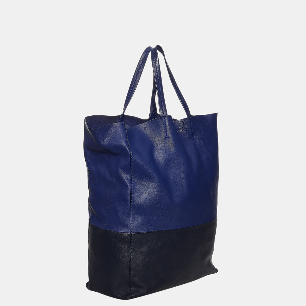 

Celine Blue Vertical Cabas Leather Tote Bag, Black