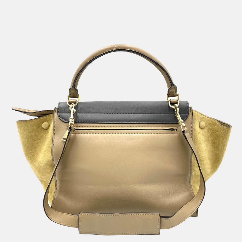 

Celine Brown Leather Suede Trapeze Top Handle Bag