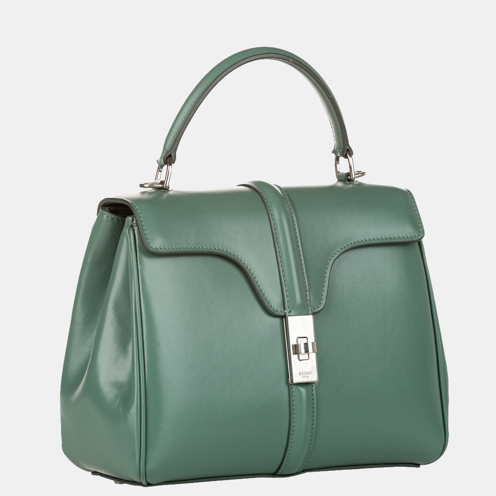 

Celine Green 16 Leather Satchel
