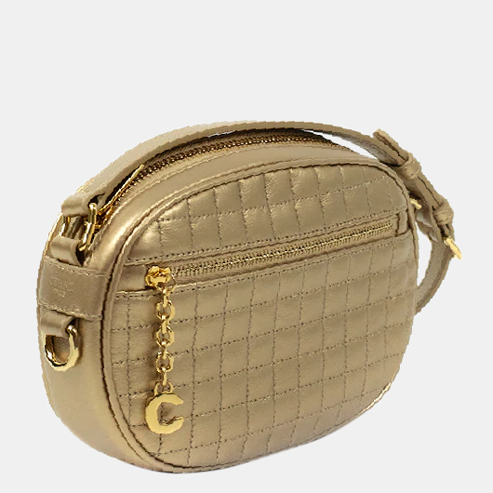 

Celine Gold Leather Small C Charm Camera Shoulder Bag