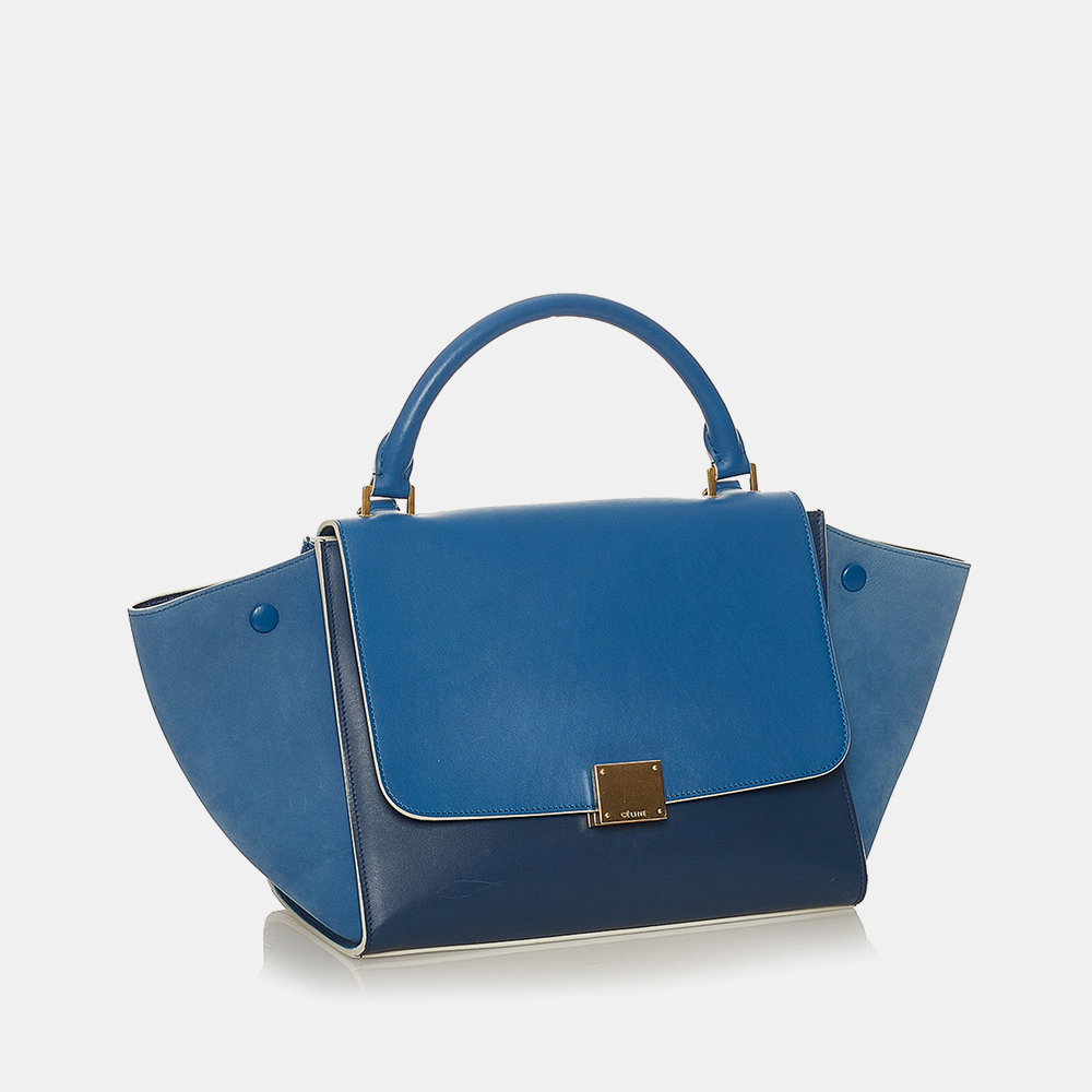 

Celine Blue Trapeze Leather Satchel