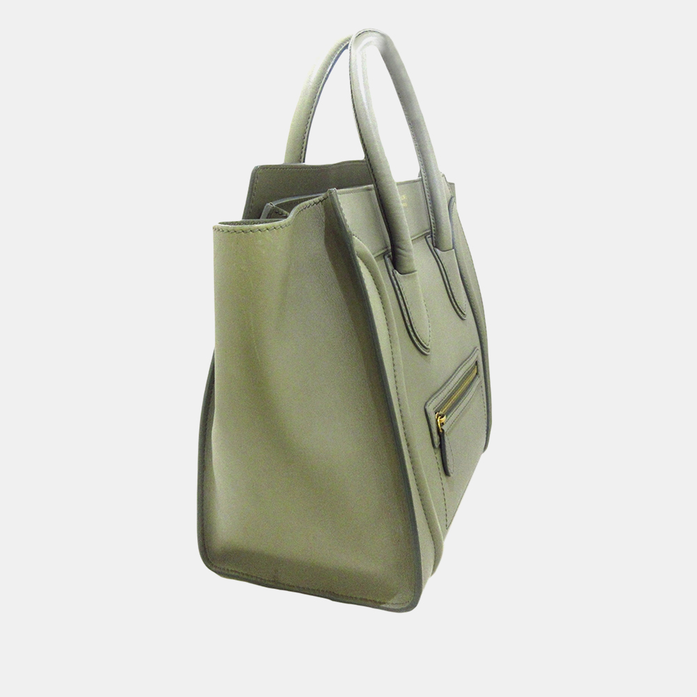 

Celine Grey Mini Luggage Tote Leather Handbag