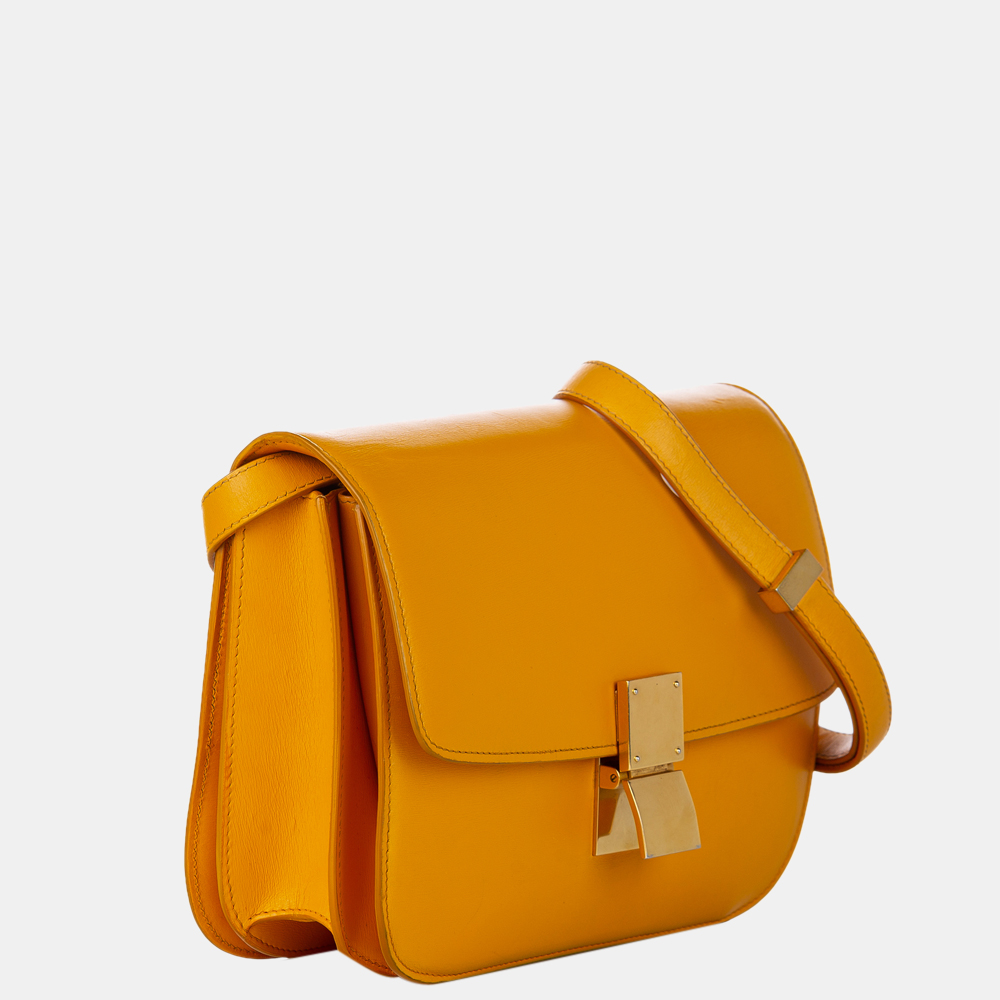 

Celine Yellow Medium Classic Box Leather Crossbody Bag