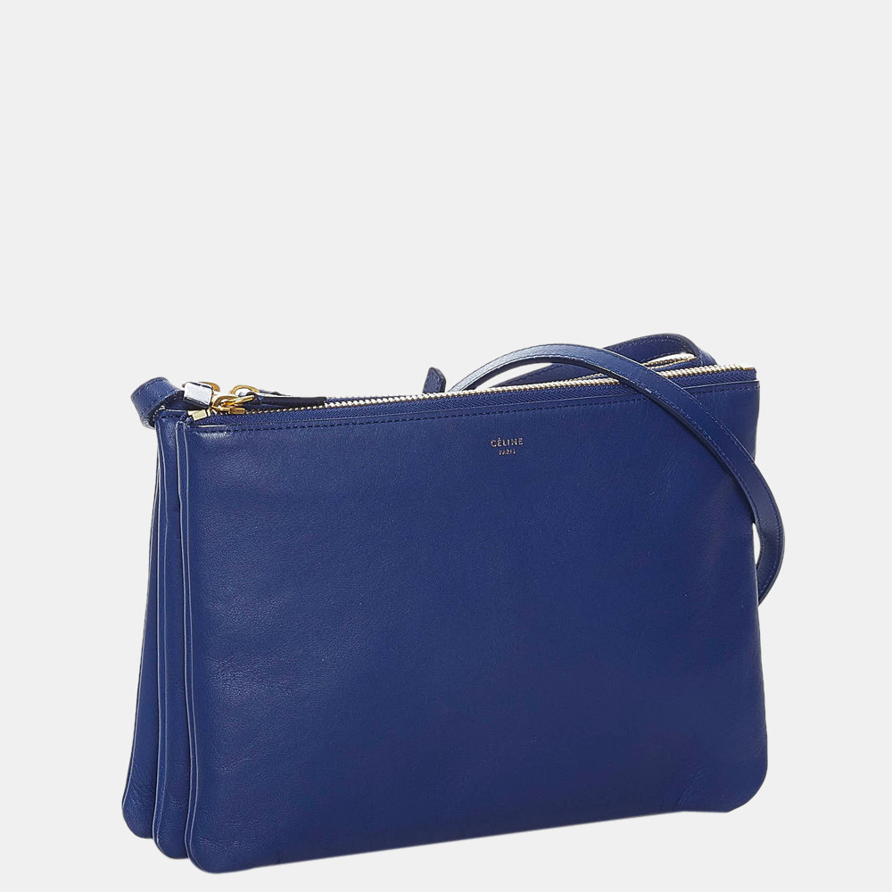 

Celine Blue Trio Leather Crossbody Bag