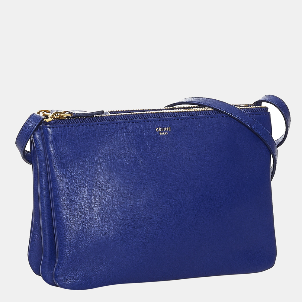 

Celine Blue Trio Leather Crossbody Bag