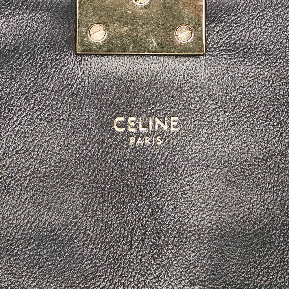 Pre-owned Celine Black/silver Bicolor C Quilted Leather Shoulder Bag