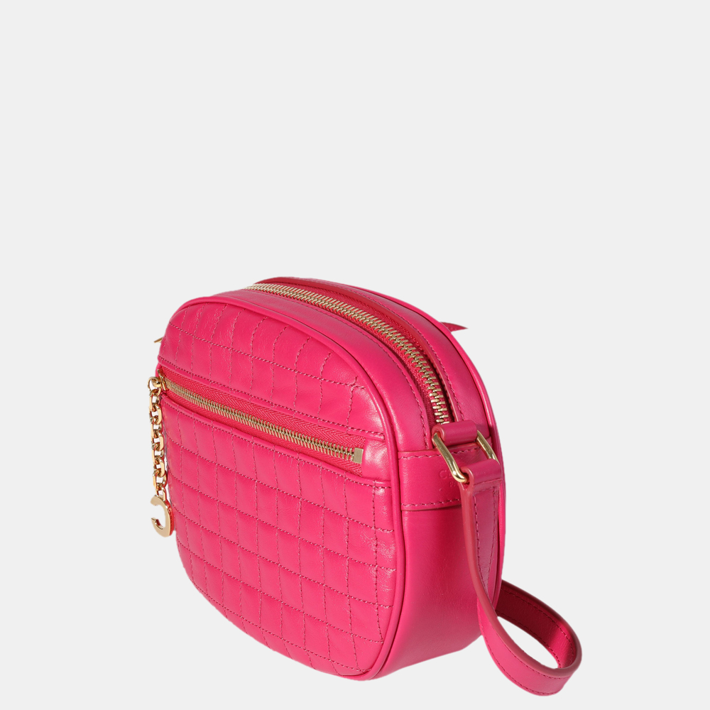 

Celine Pink Leather Quilted Calfskin Small C Charm Camera Shoulder Bag
