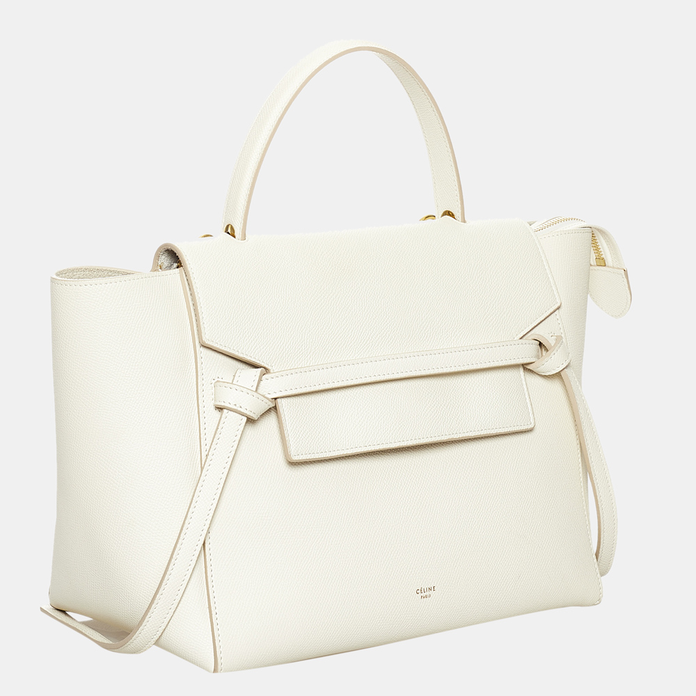 

Celine White Mini Belt Leather Satchel