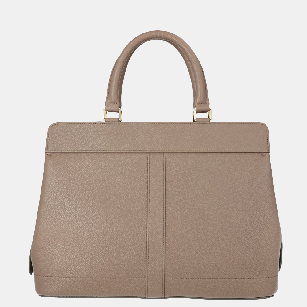 

Celine Beige Grained Calfskin Leather Medium Cabas De France Bag
