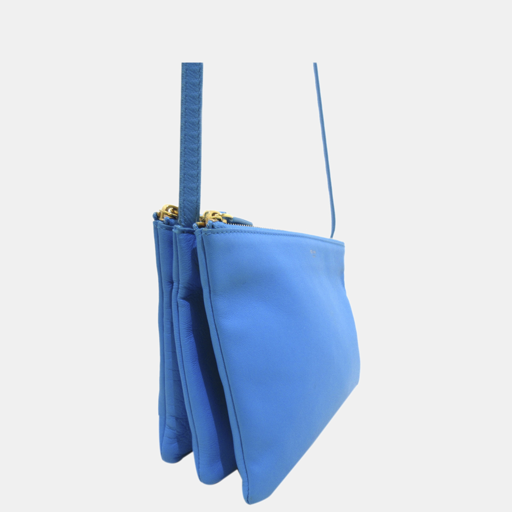 

Celine Blue Trio Leather Crossbody Bag