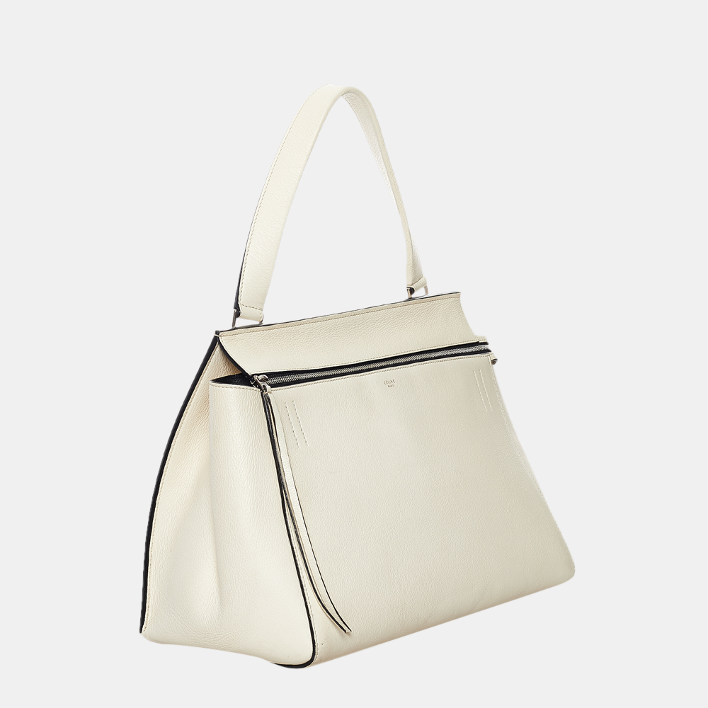 

Celine White Large Edge Leather Handbag