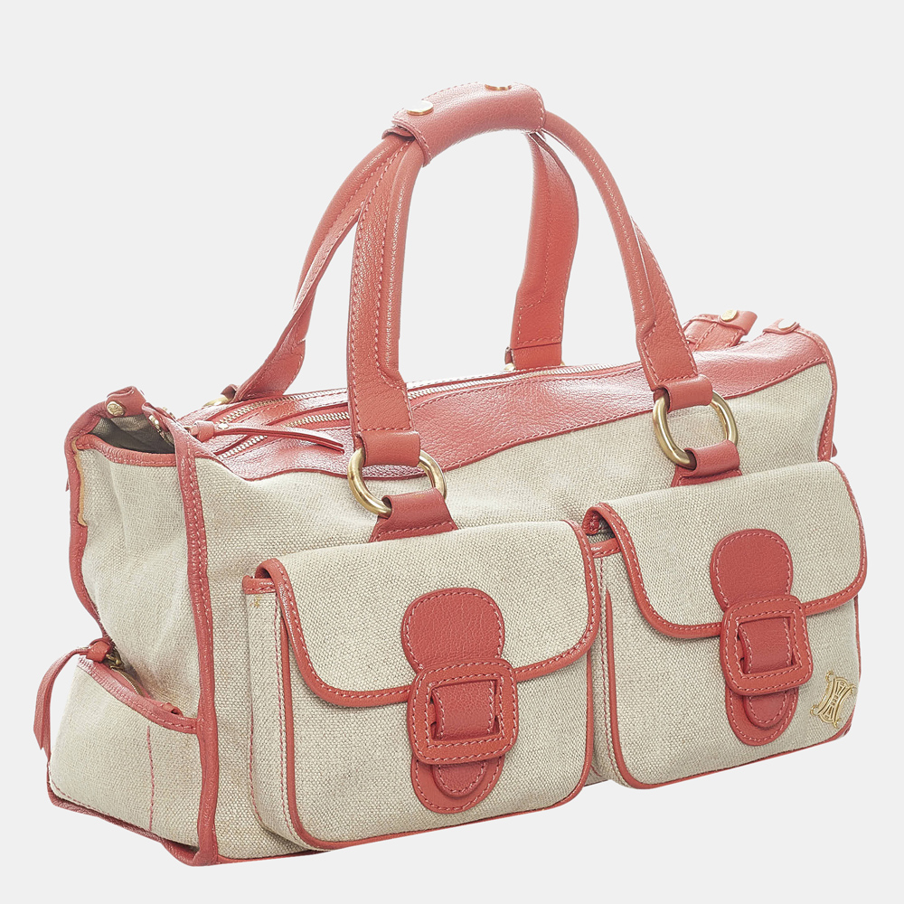 

Celine Brown/Beige/Orange Boogie Canvas Handbag
