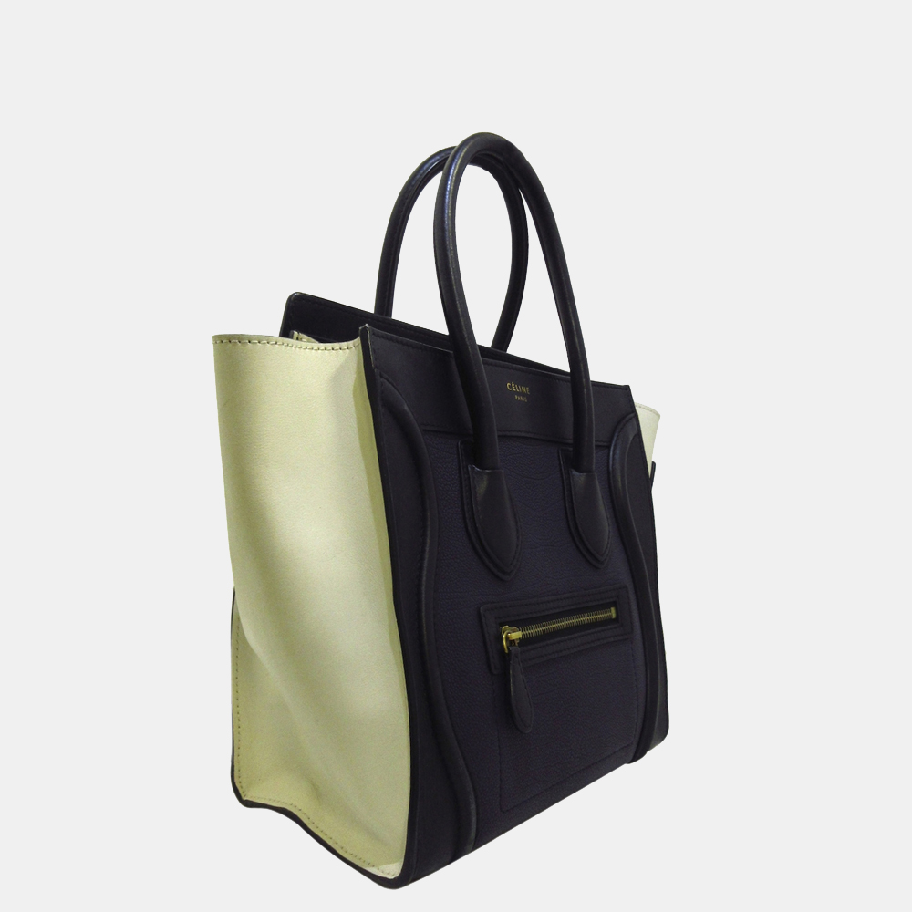 

Celine Purple/multicolor Micro Luggage Tricolor Tote Leather Handbag