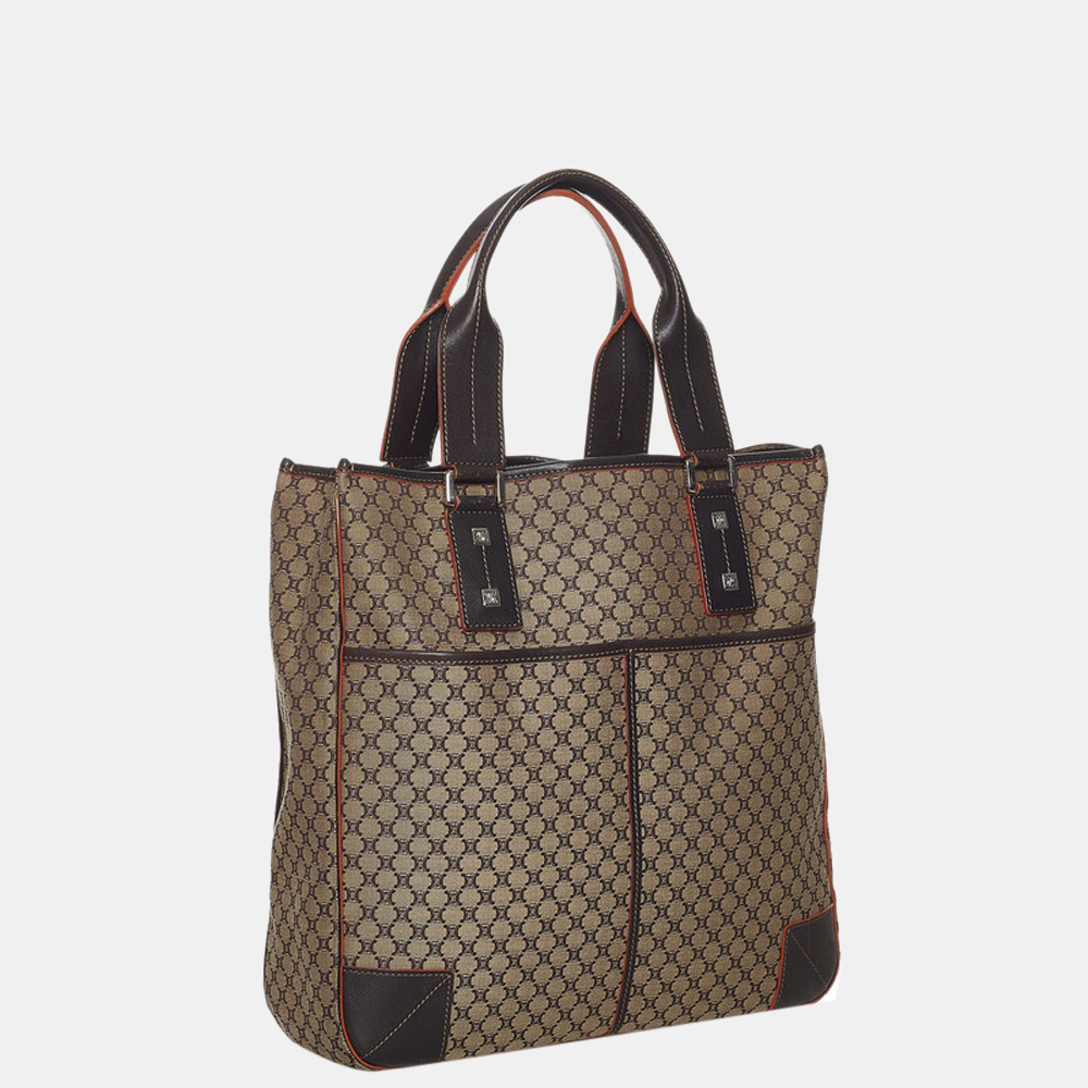 

Celine Brown Canvas Macadam Tote Bag