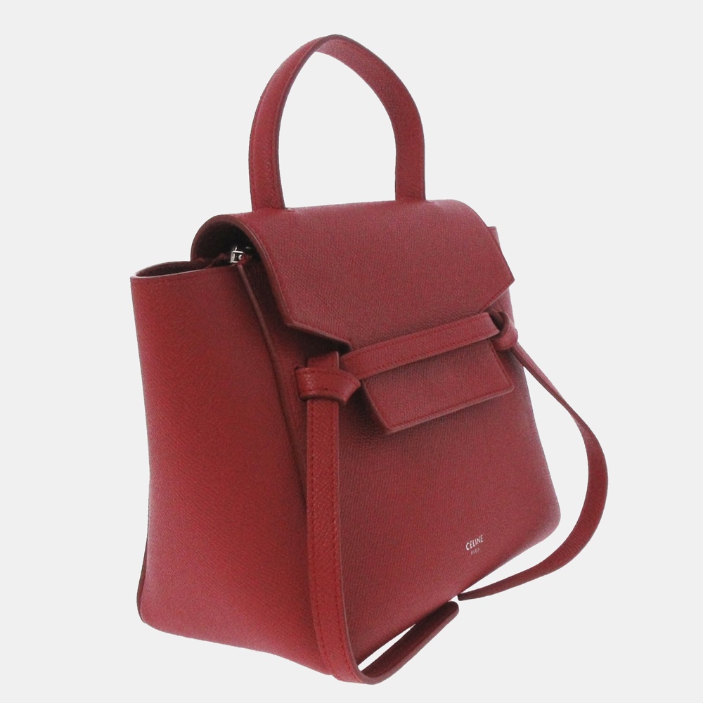 

Celine Red Nano Belt Leather Satchel