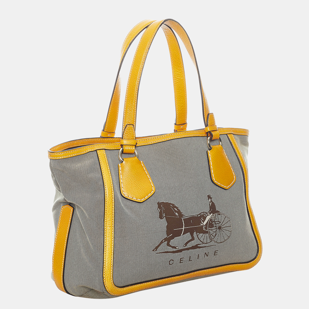 

Celine Brown/Grey Horse Carriage Canvas Tote Bag