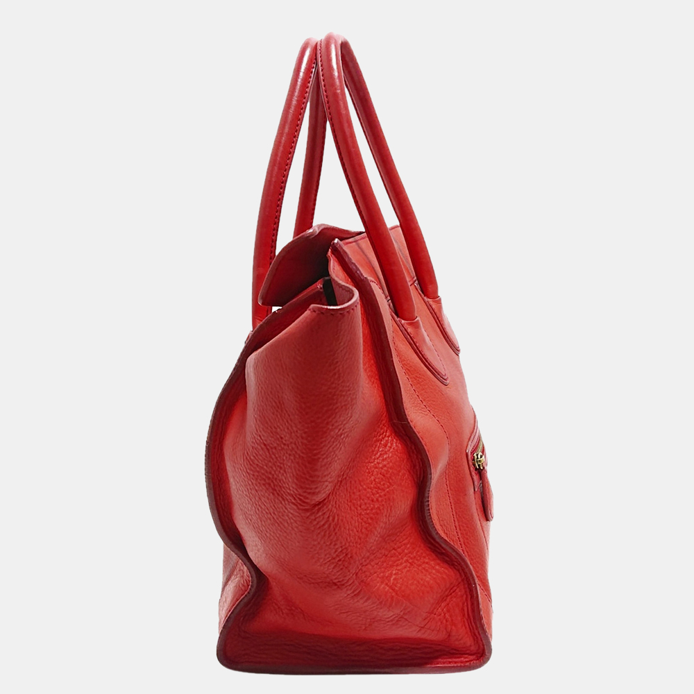 

Celine Red Luggage Leather Tote Bag