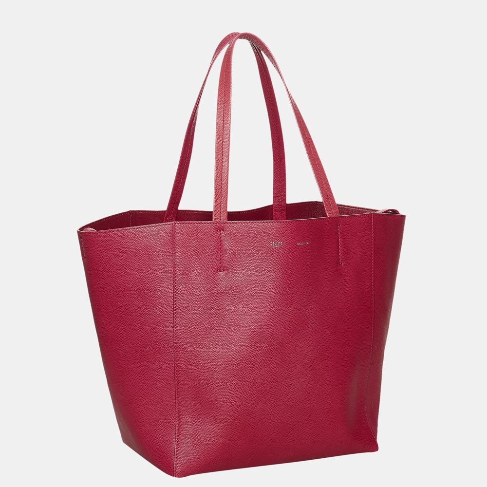 

Celine Red Horizontal Cabas Leather Tote Bag