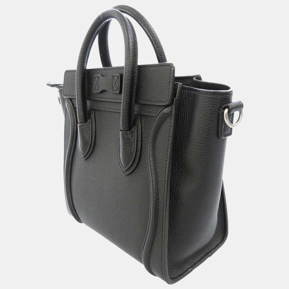 

Celine Black Leather Luggage Nano Tote Bag