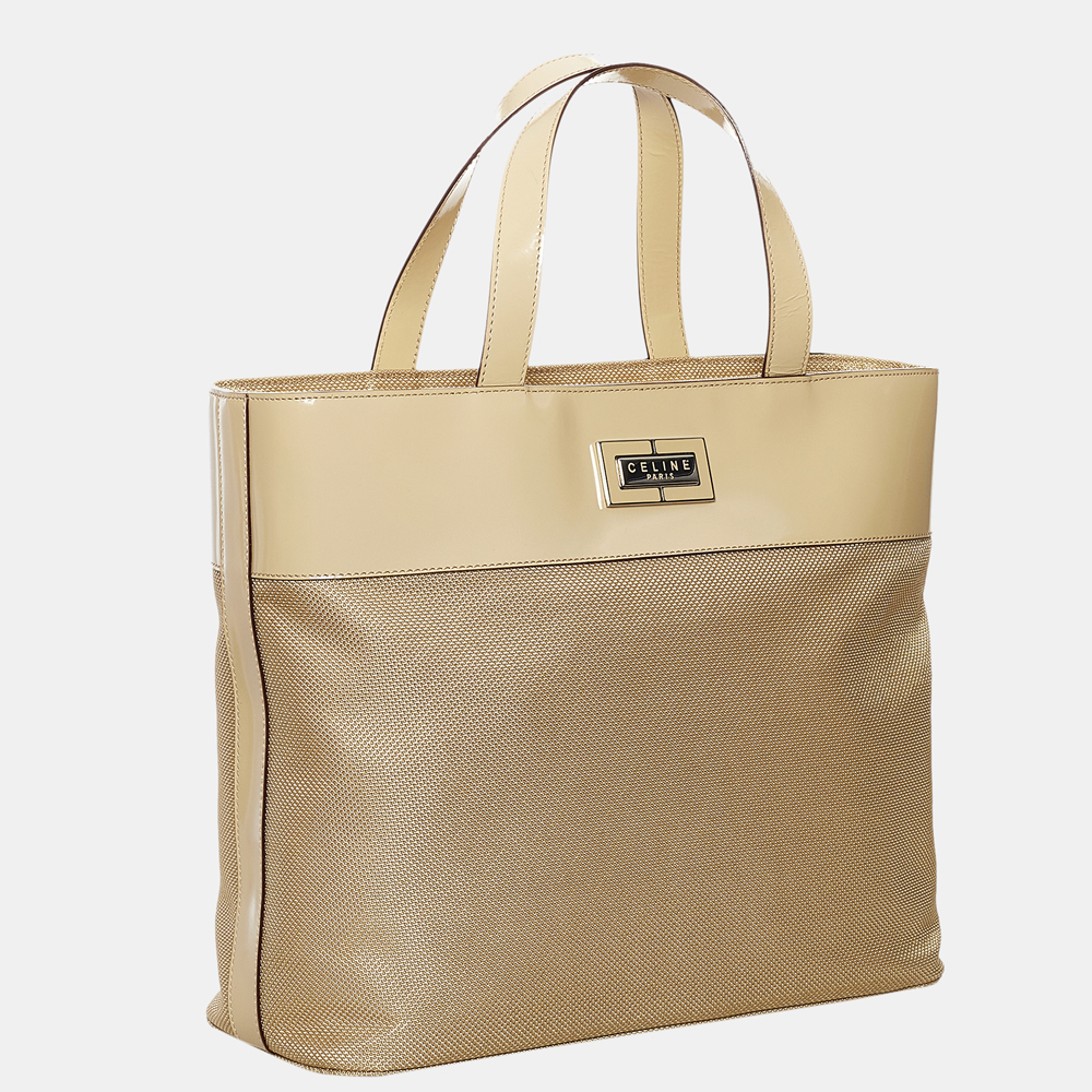 

Celine Beige/Brown Canvas Tote Bag