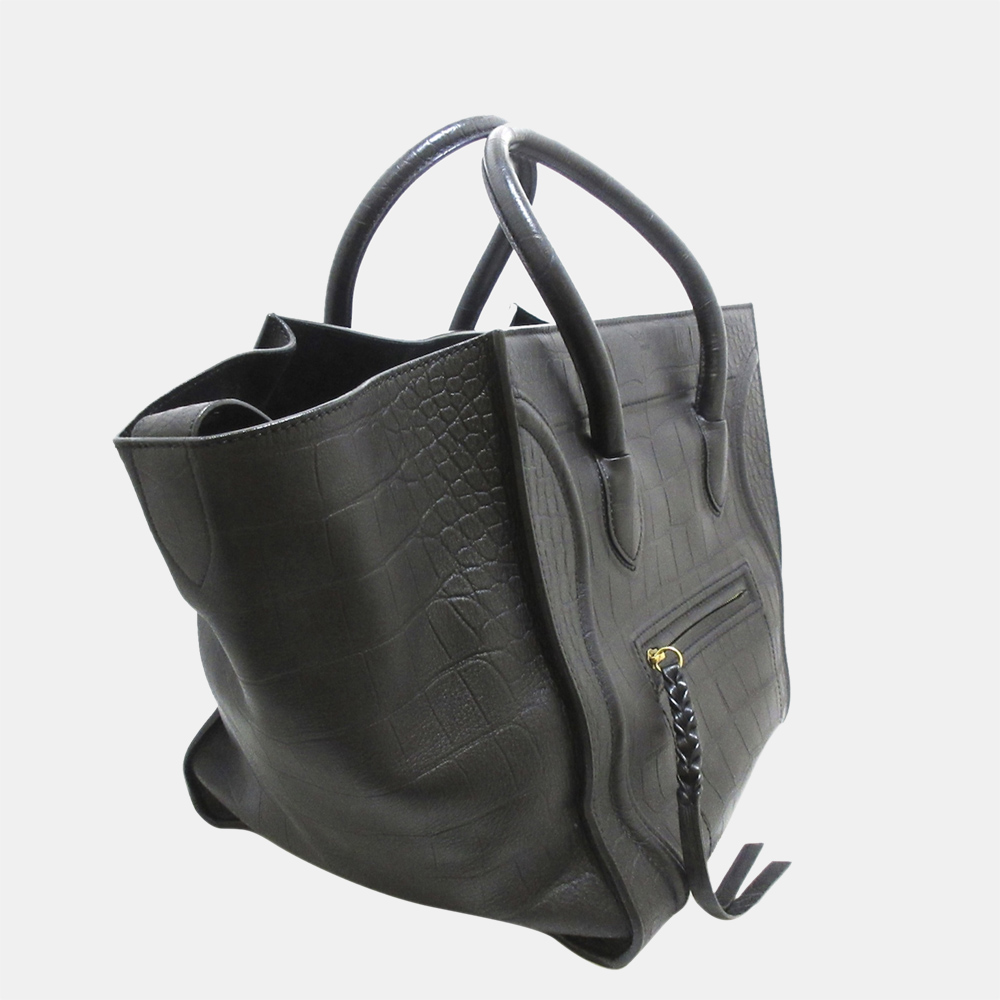 

Celine Brown Embossed Phantom Luggage Leather Tote Bag