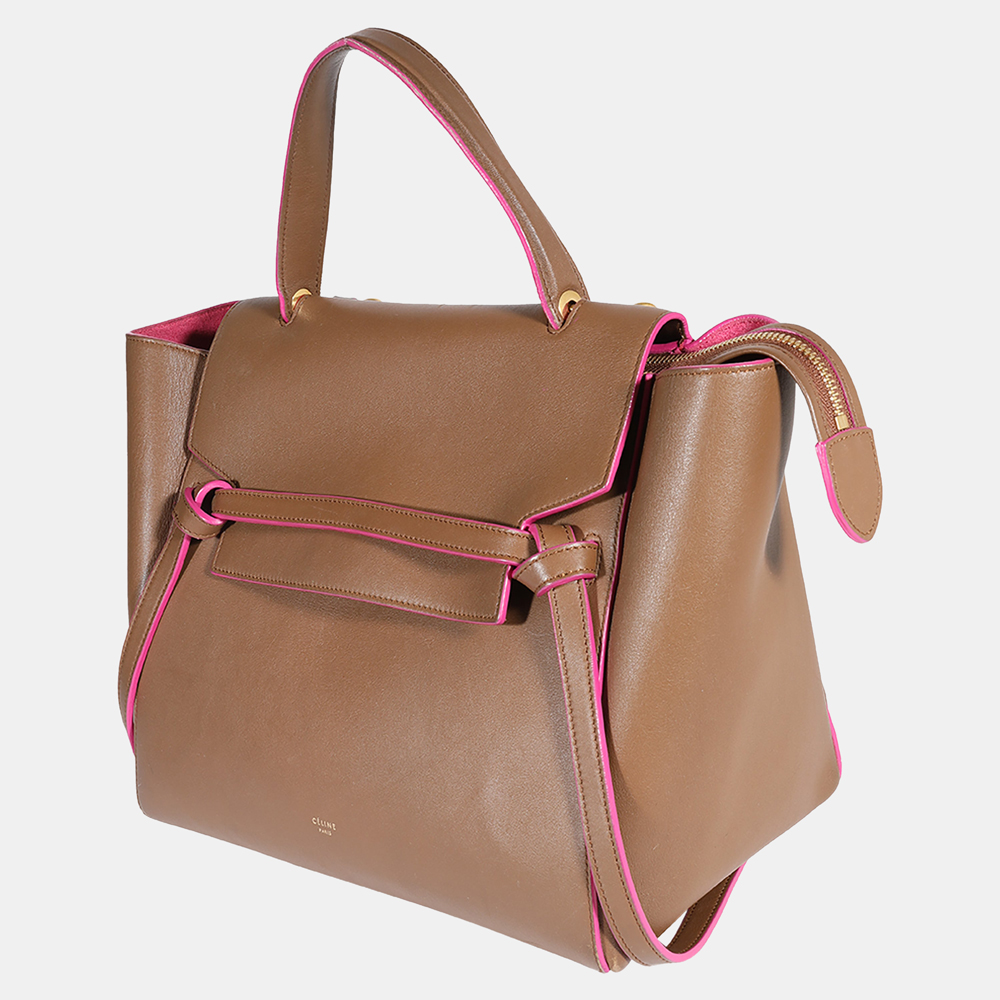 

Celine Brown & Pink Smooth Leather Mini Belt Bag