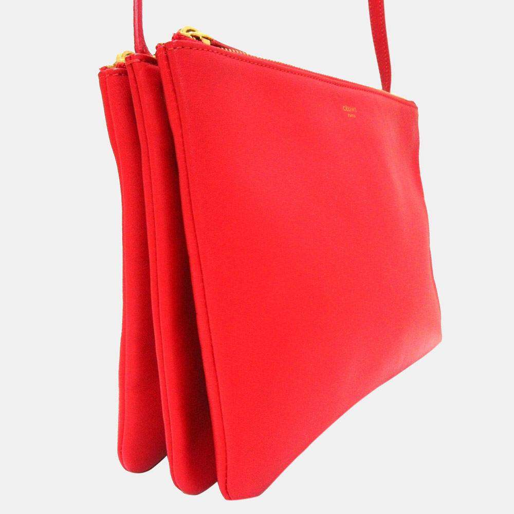 

Celine Red Trio Leather Crossbody Bag